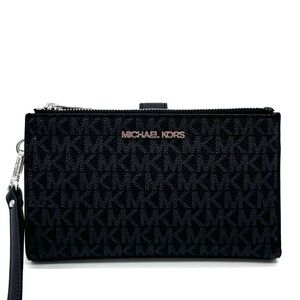 Michael Kors Large Double Zip Wallet Wristlet Black